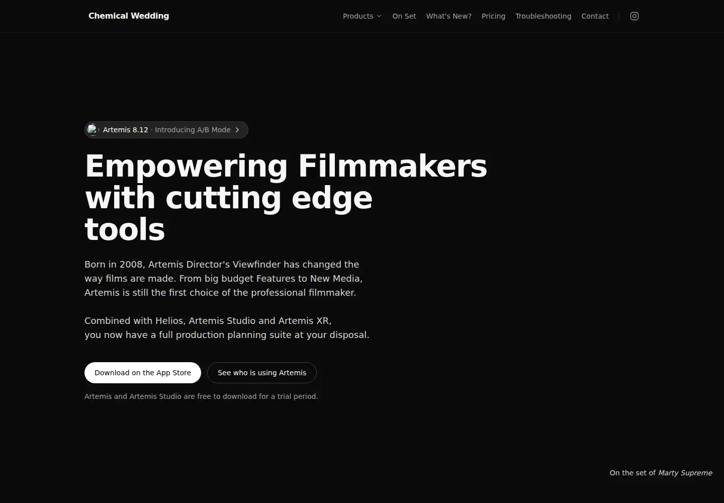 Captured homepage of chemicalwedding.tv in the current scan