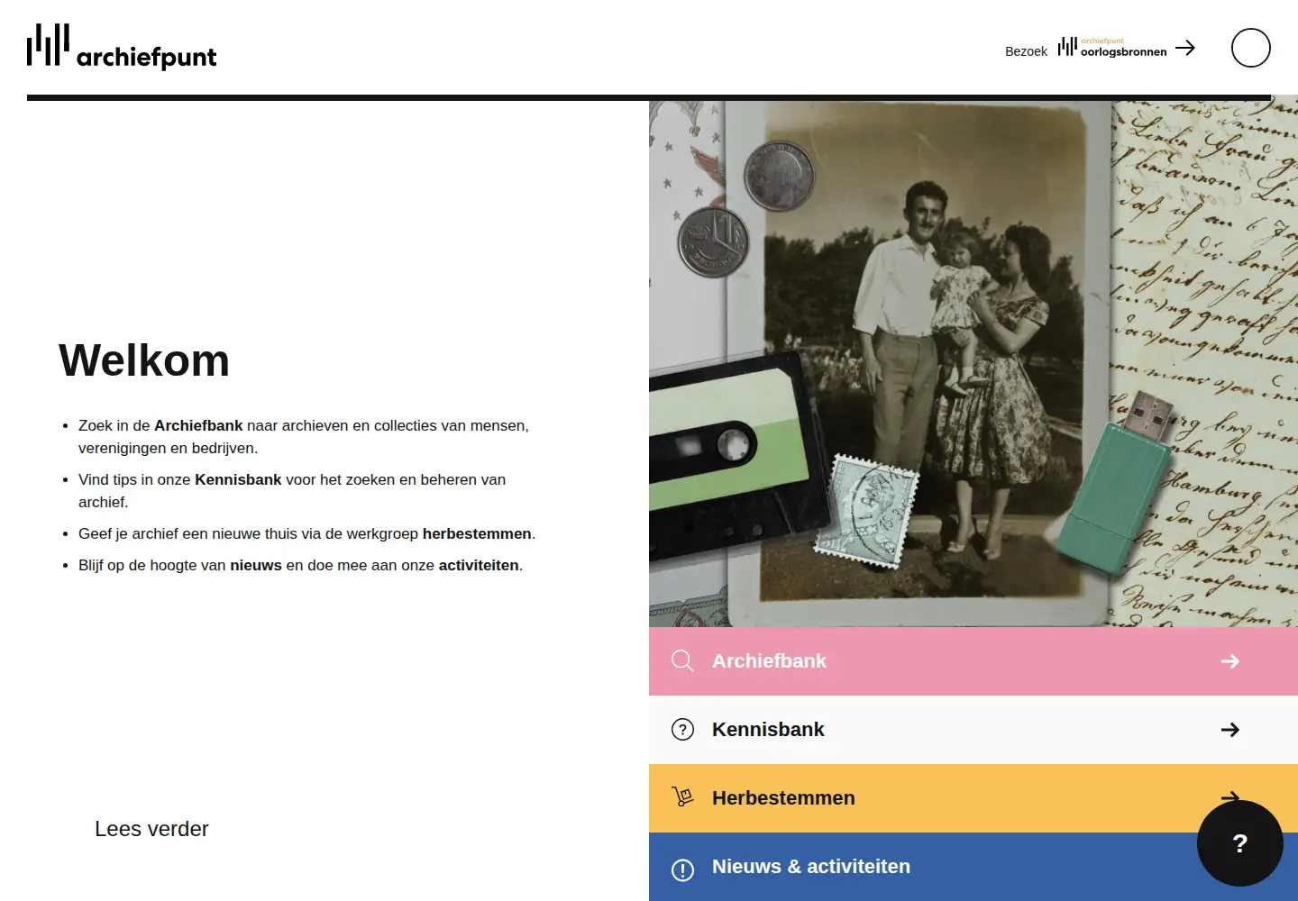Screenshot of archiefbank.be