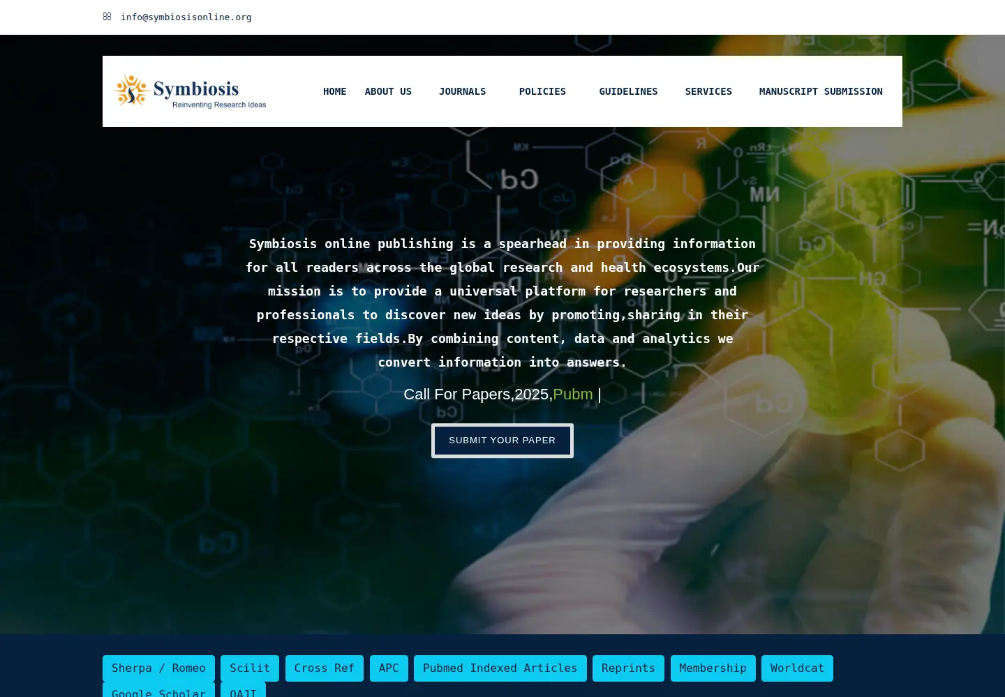 Screenshot of symbiosisonlinepublishing.com