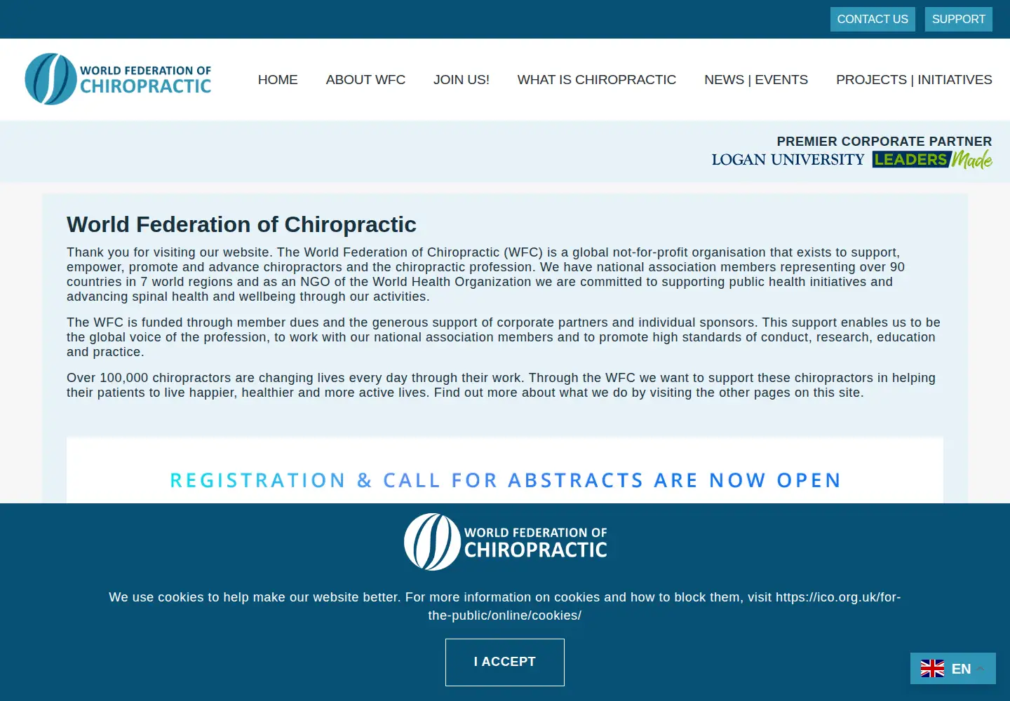 Captured homepage of wfc.org in the current scan