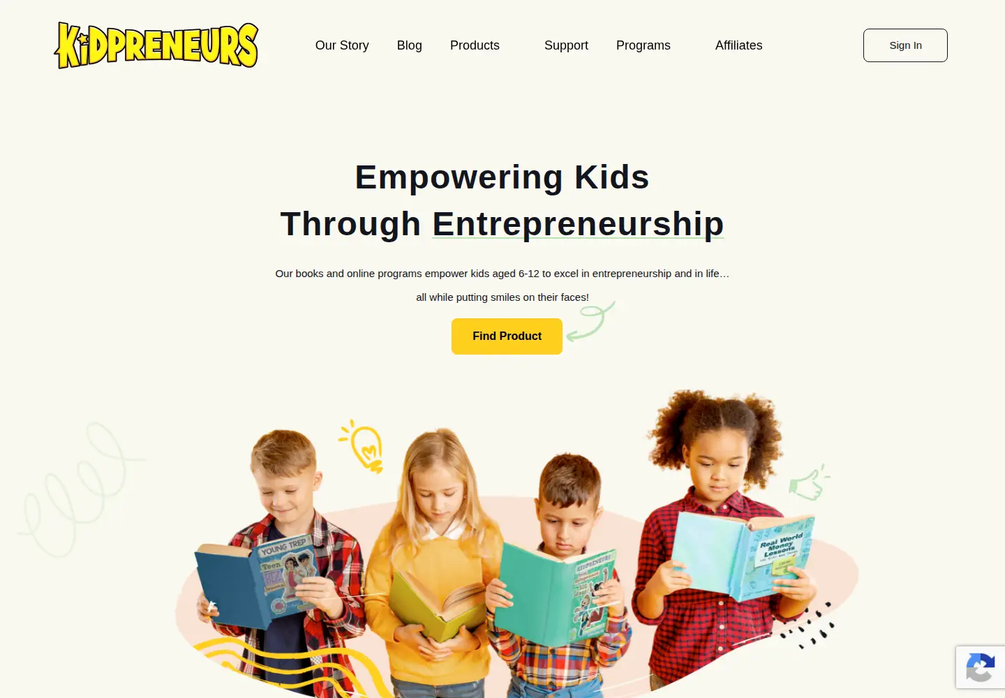 Screenshot of kidpreneurs.org