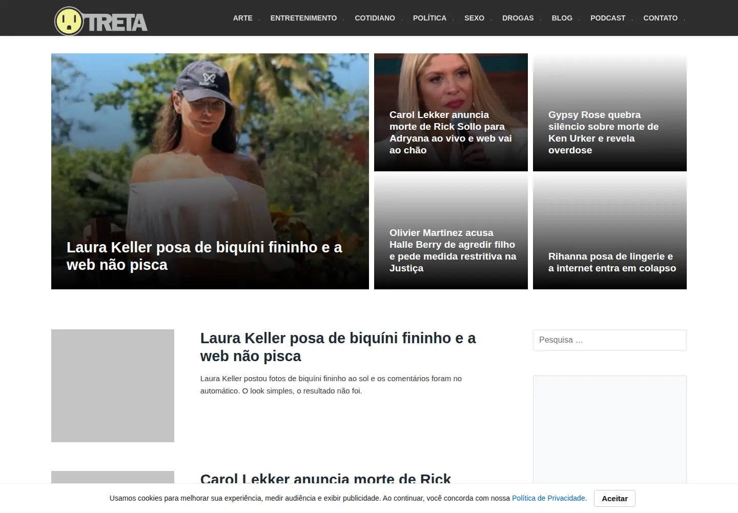 Screenshot of treta.com.br
