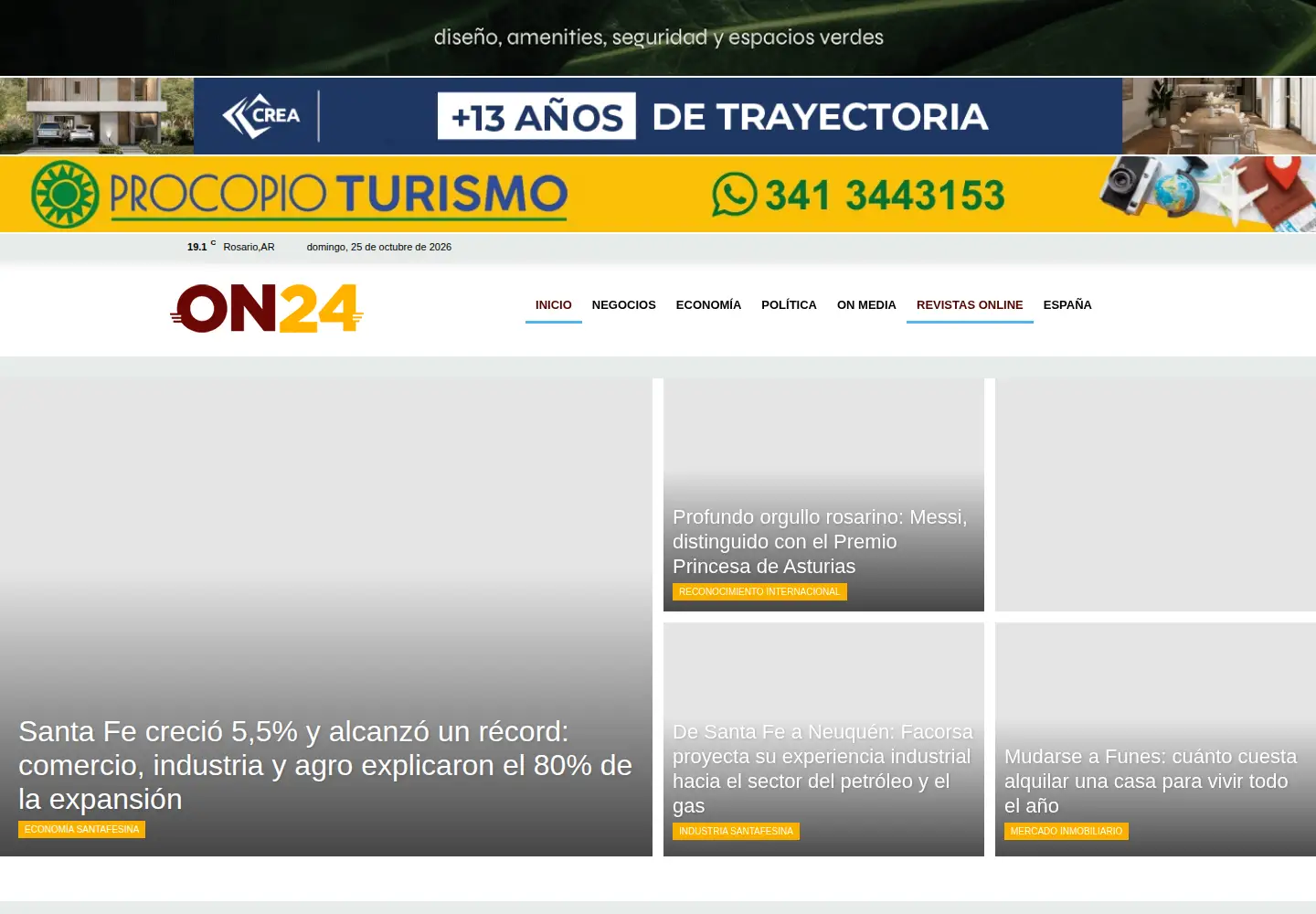Captured homepage of on24.com.ar in the current scan