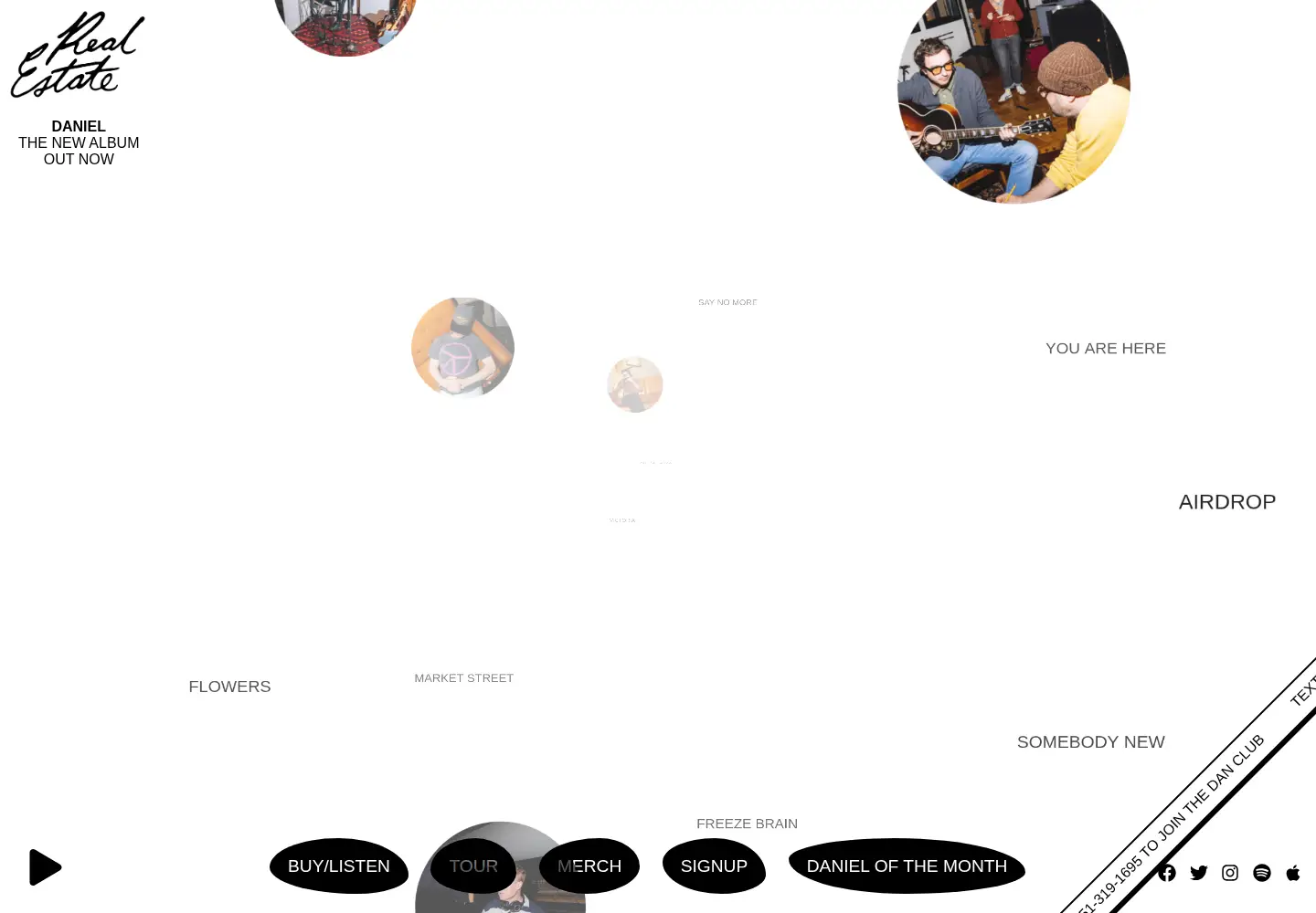 Captured homepage of realestatetheband.com in the current scan