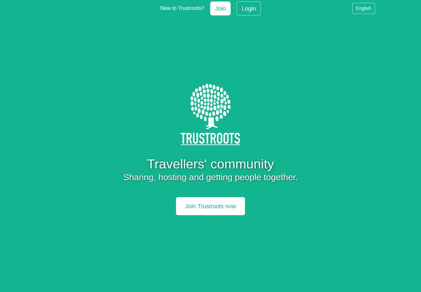 Captured homepage of trustroots.org in the current scan