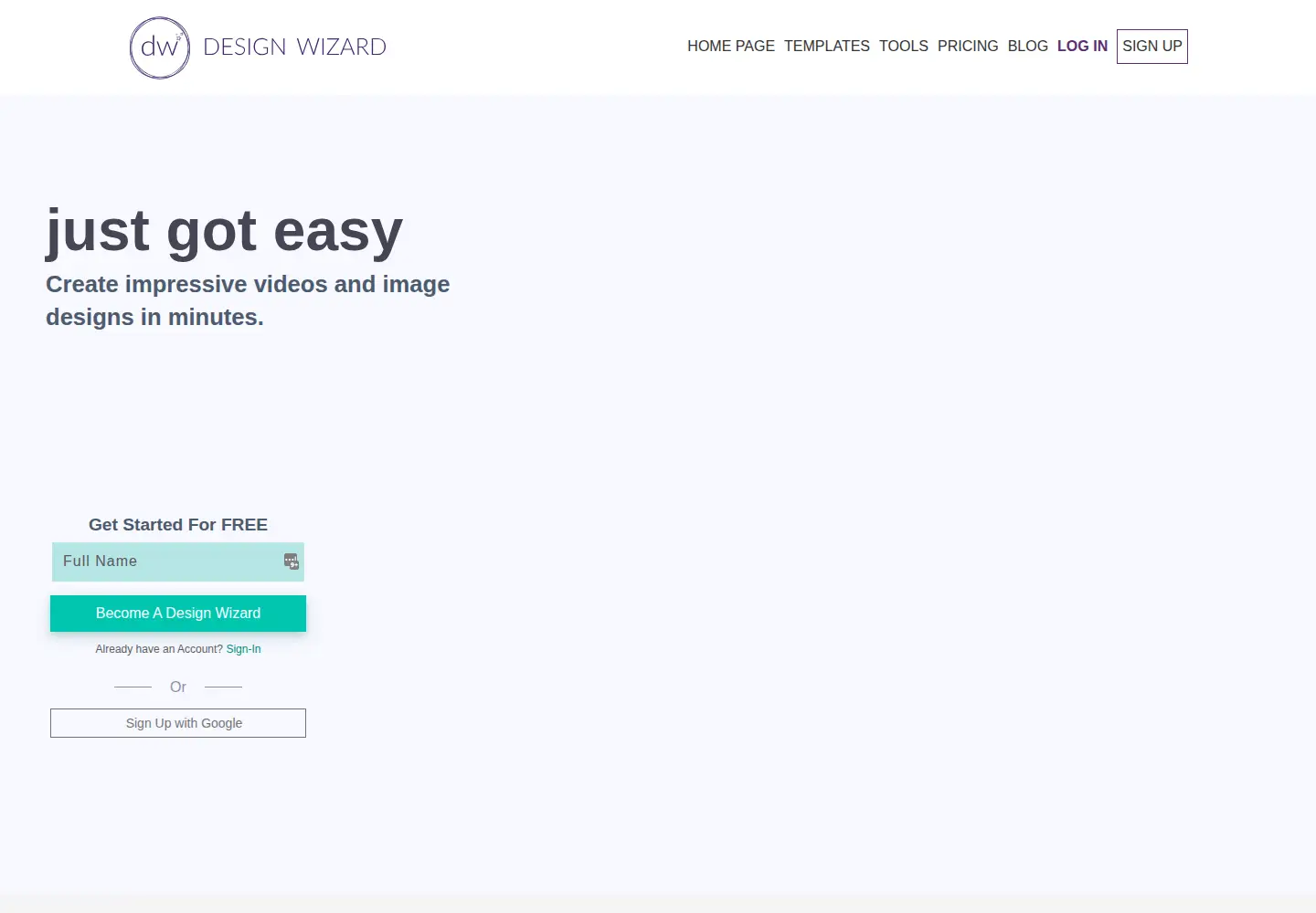 Screenshot of designwizard.com
