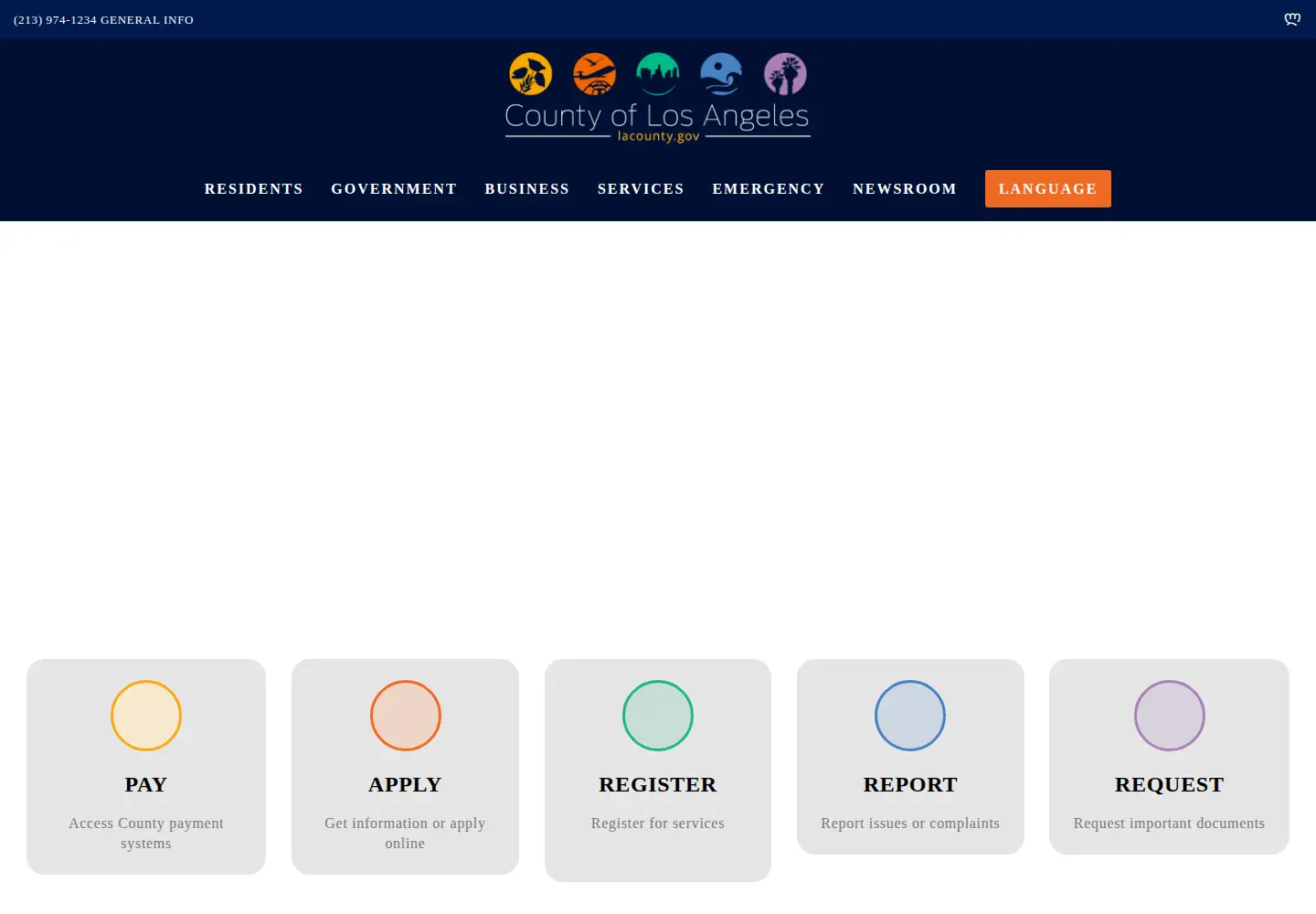 Screenshot of lacounty.gov
