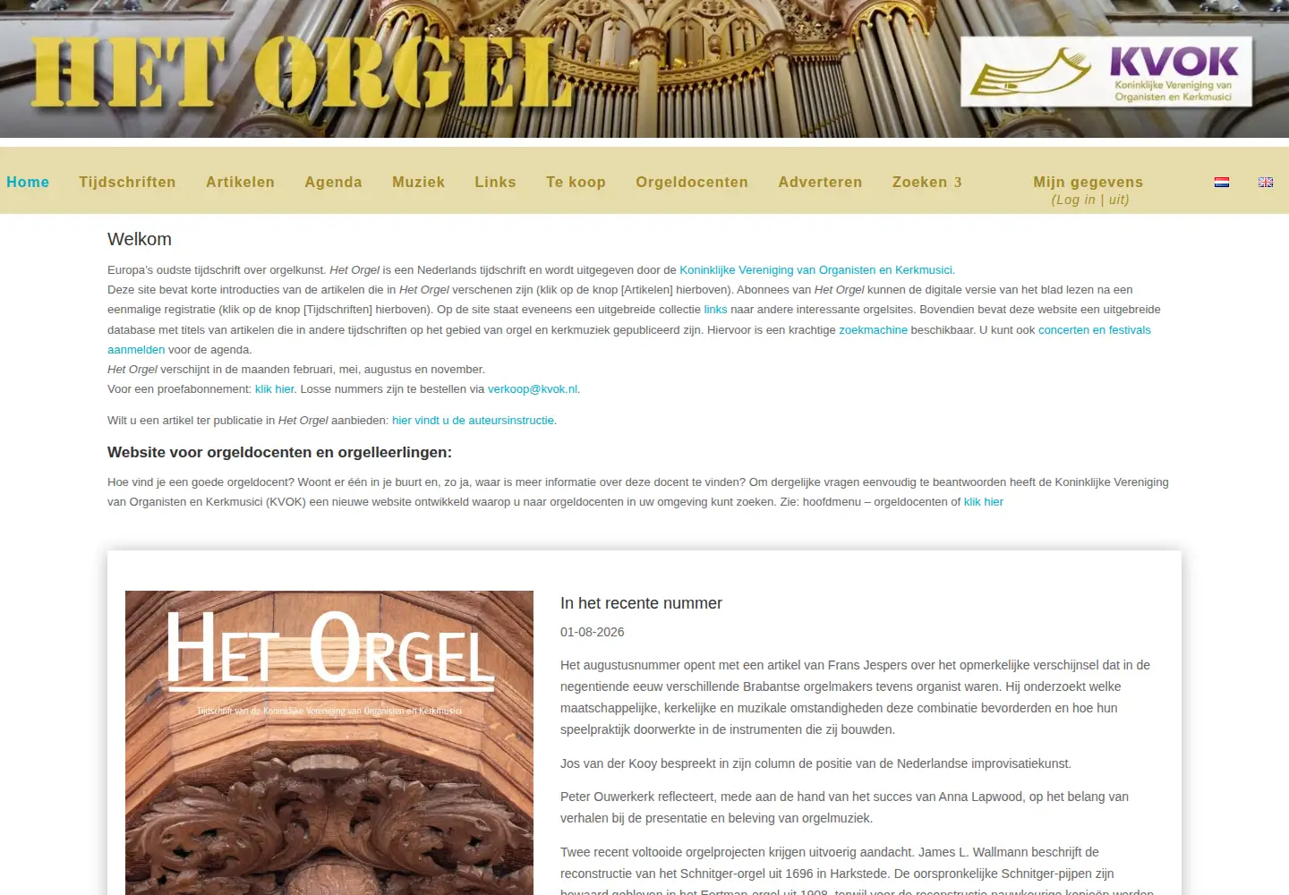 Captured homepage of hetorgel.nl in the current scan