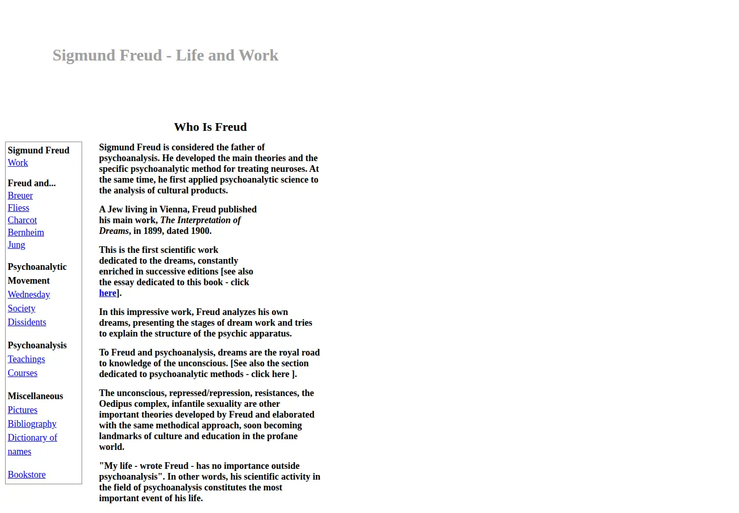 Screenshot of freudfile.org