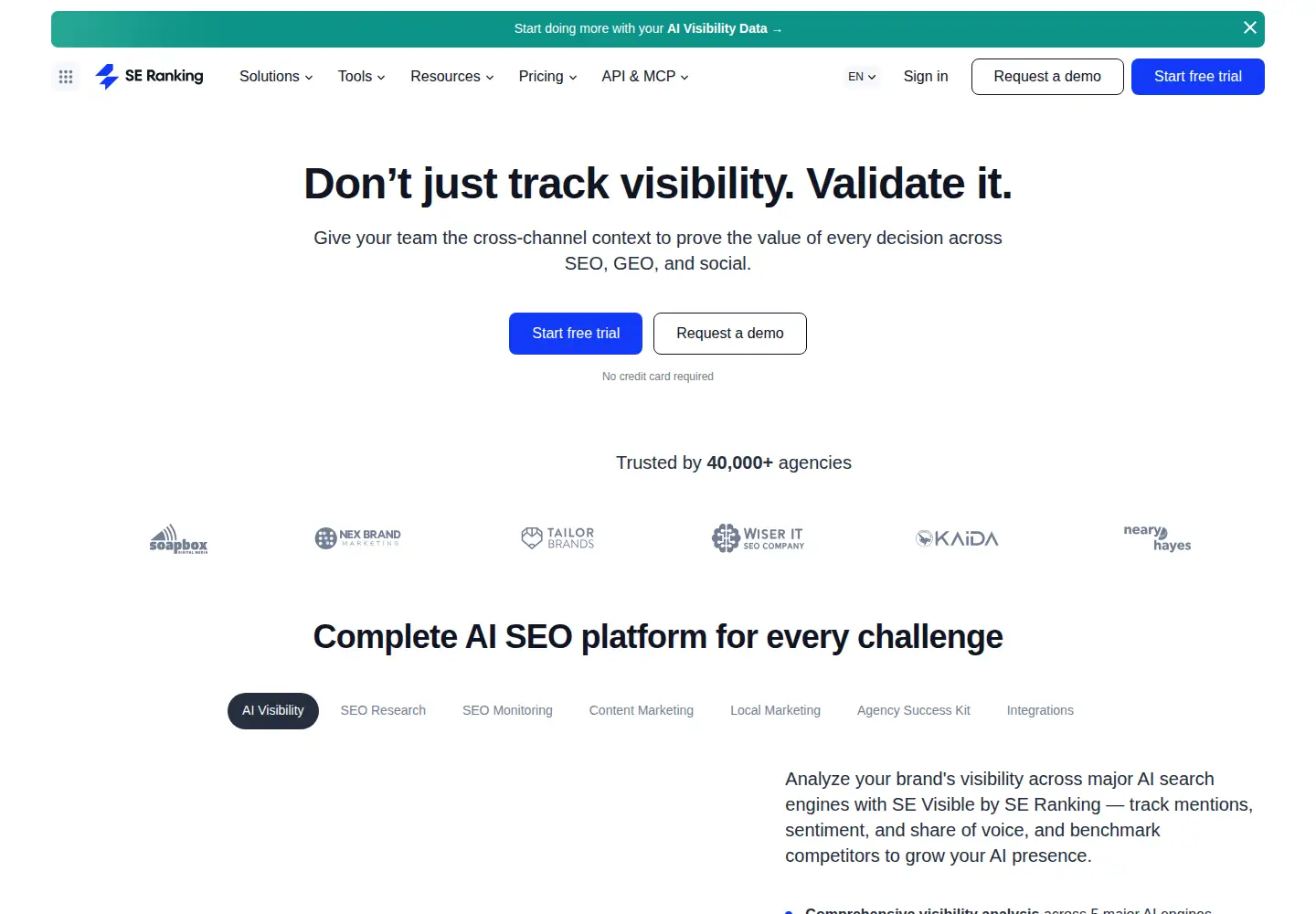 Screenshot of seranking.com