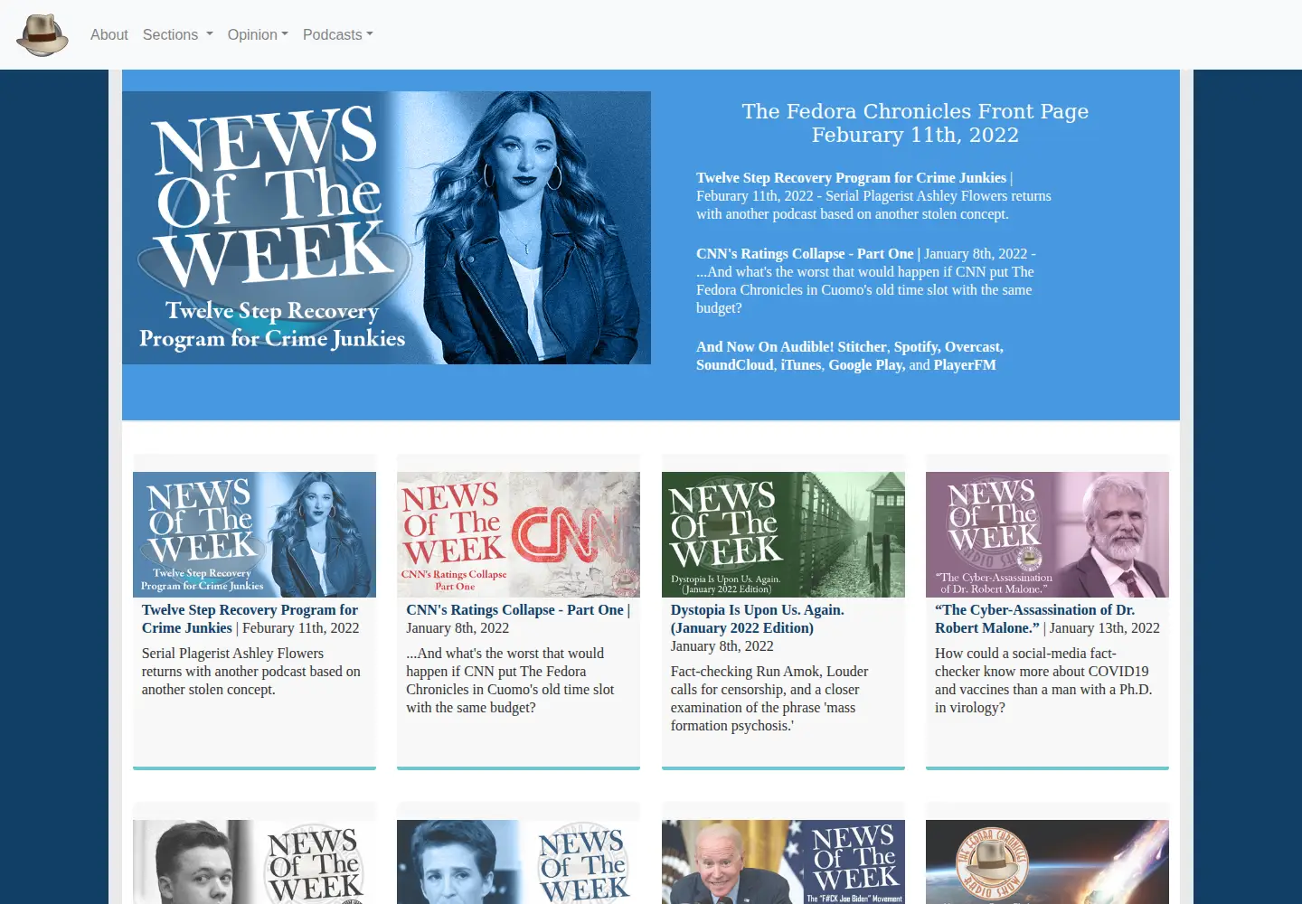 Screenshot of thefedorachronicles.com