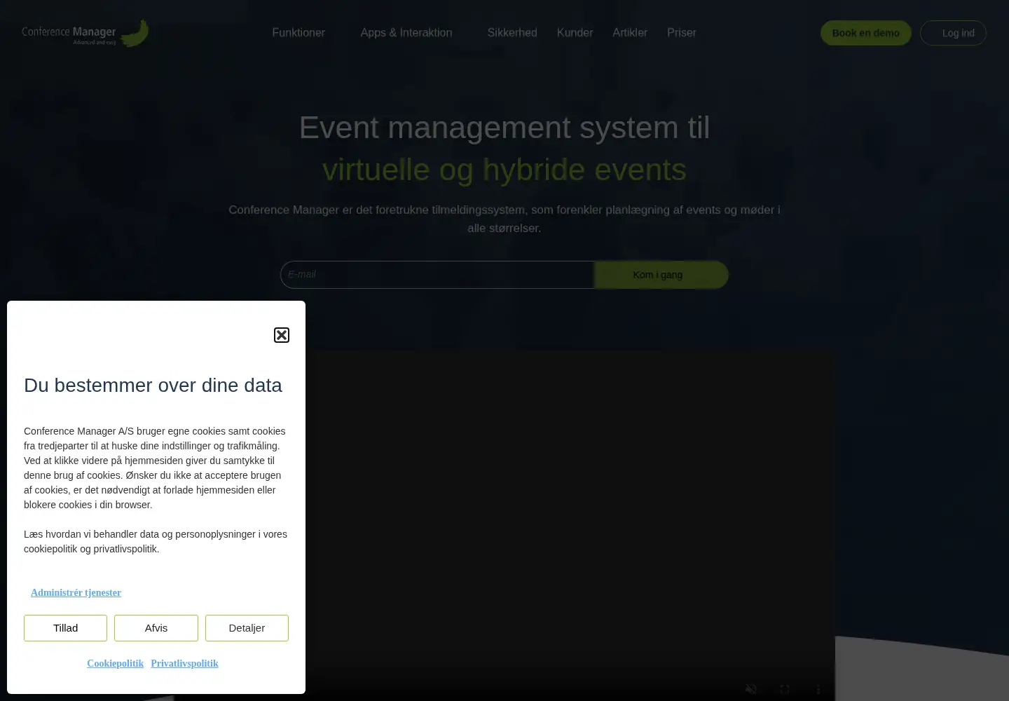 Captured homepage of conferencemanager.dk in the current scan
