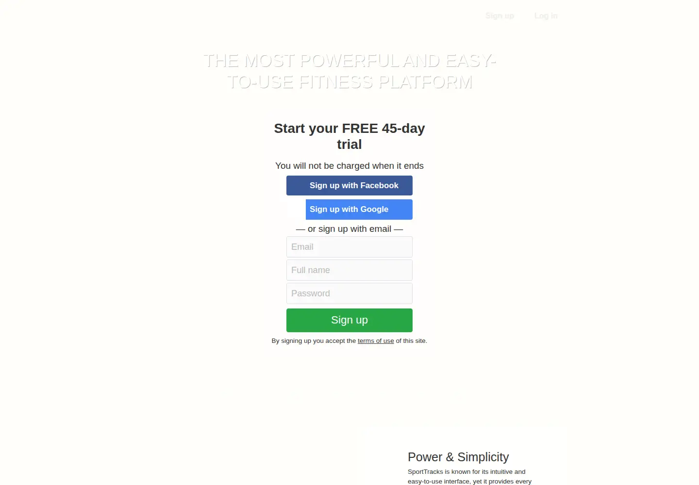 Screenshot of sporttracks.mobi
