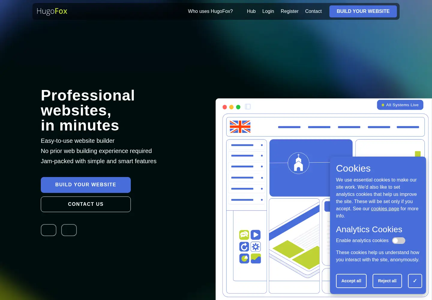 Screenshot of hugofox.com