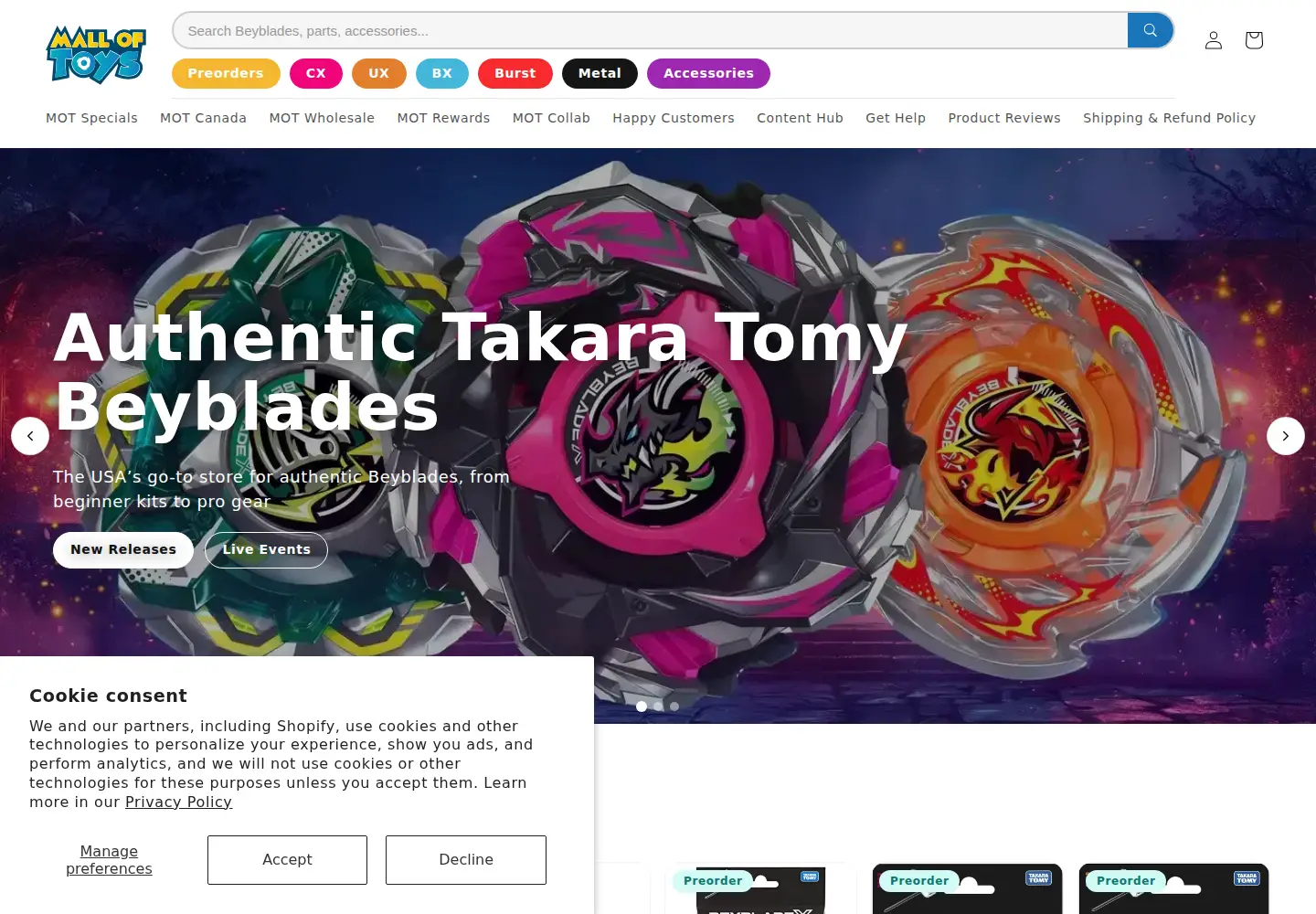 Screenshot of malloftoys.com