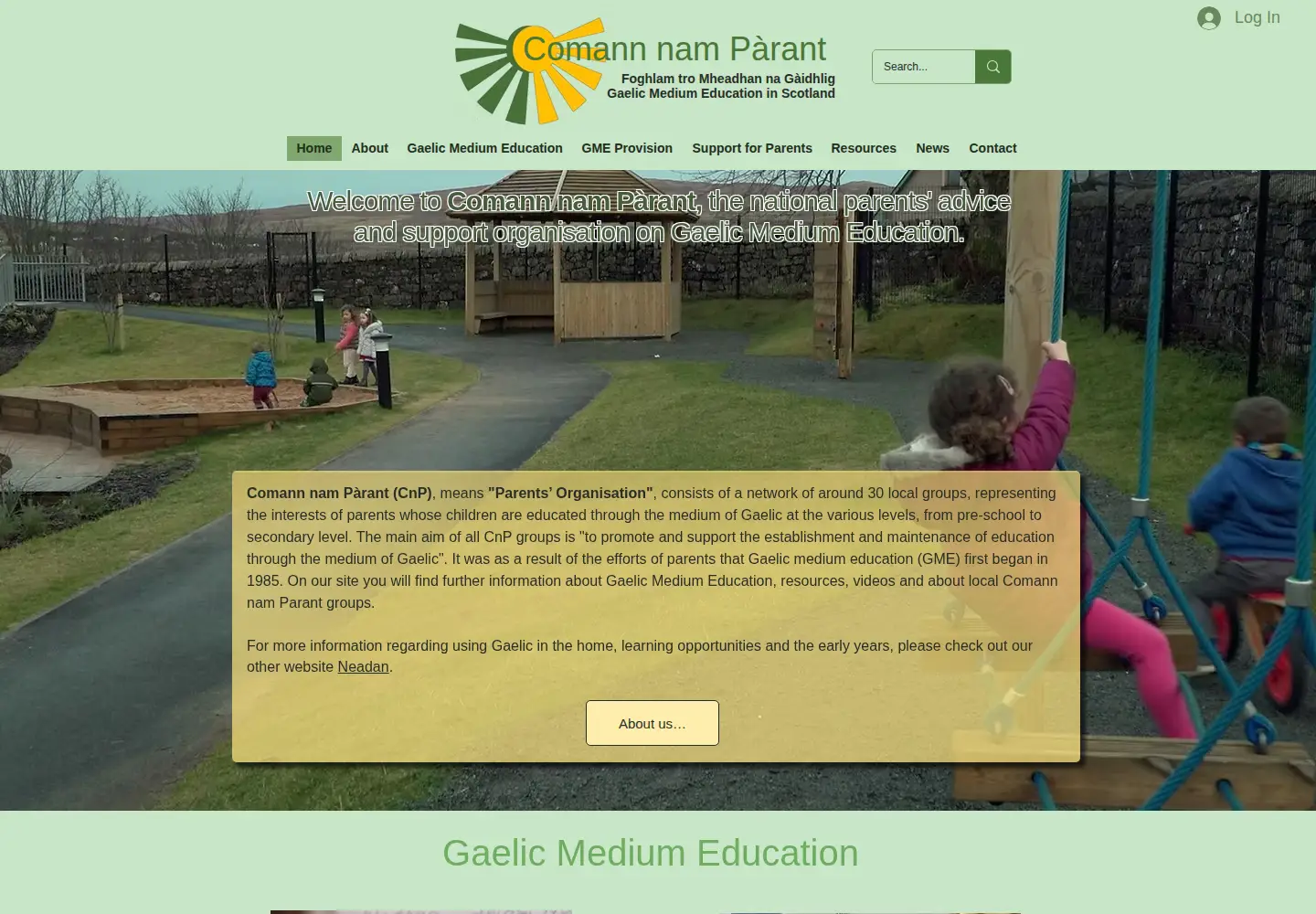 Captured homepage of parant.org.uk in the current scan