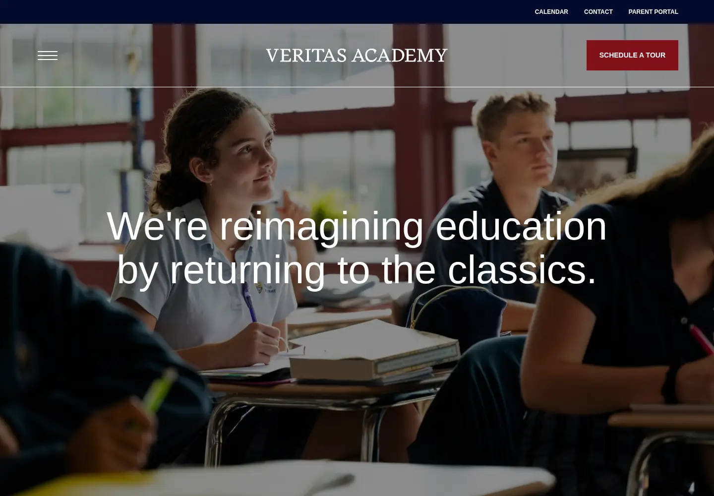 Captured homepage of veritasacademy.com in the current scan