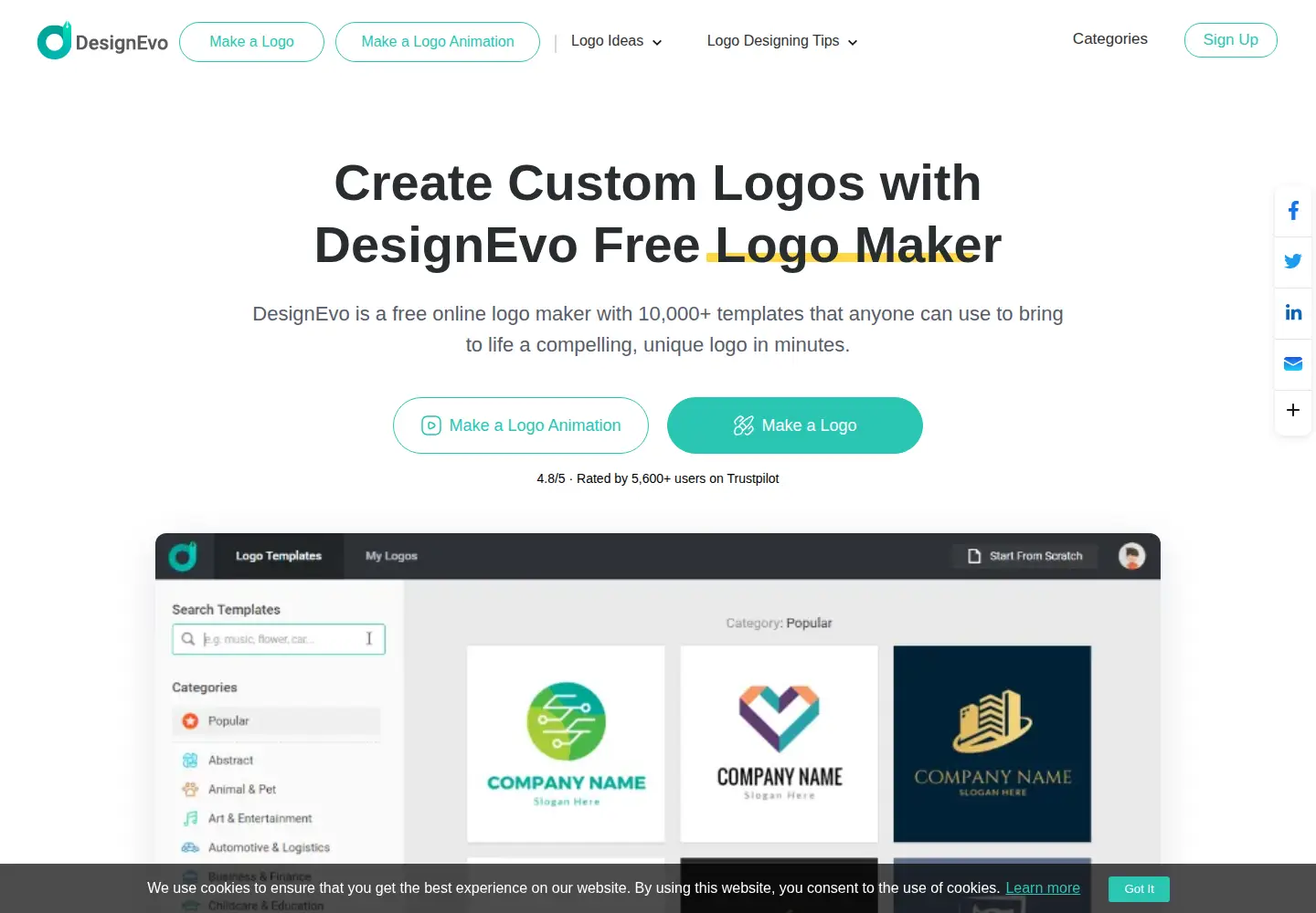 Screenshot of designevo.com