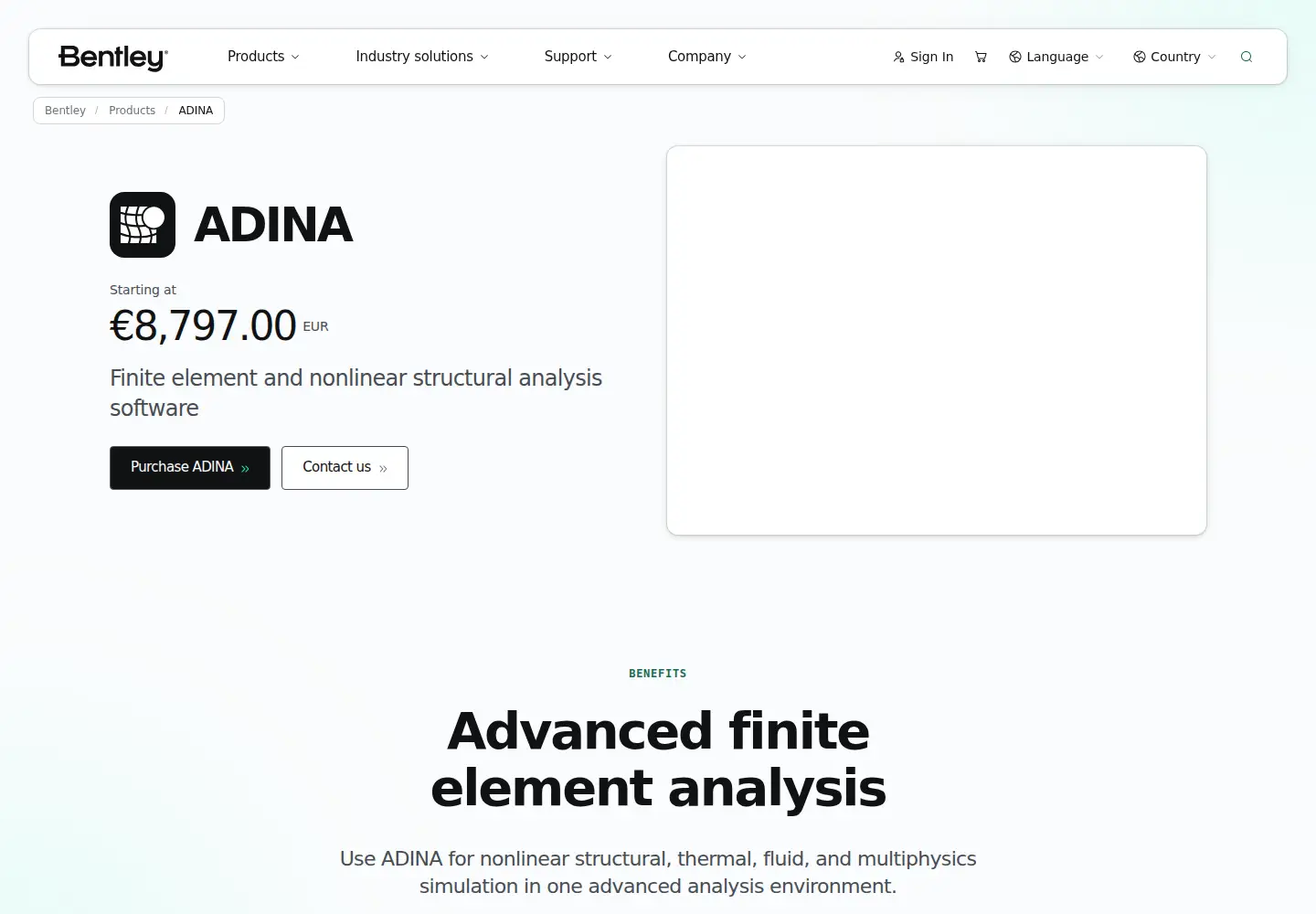 Screenshot of adina.com