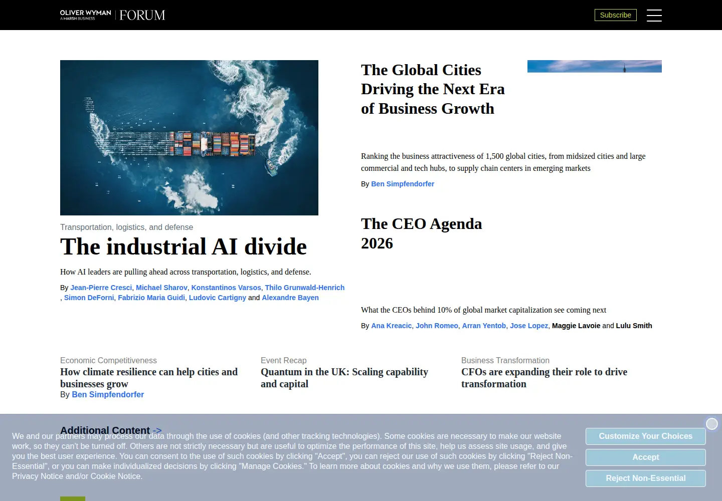 Screenshot of oliverwymanforum.com