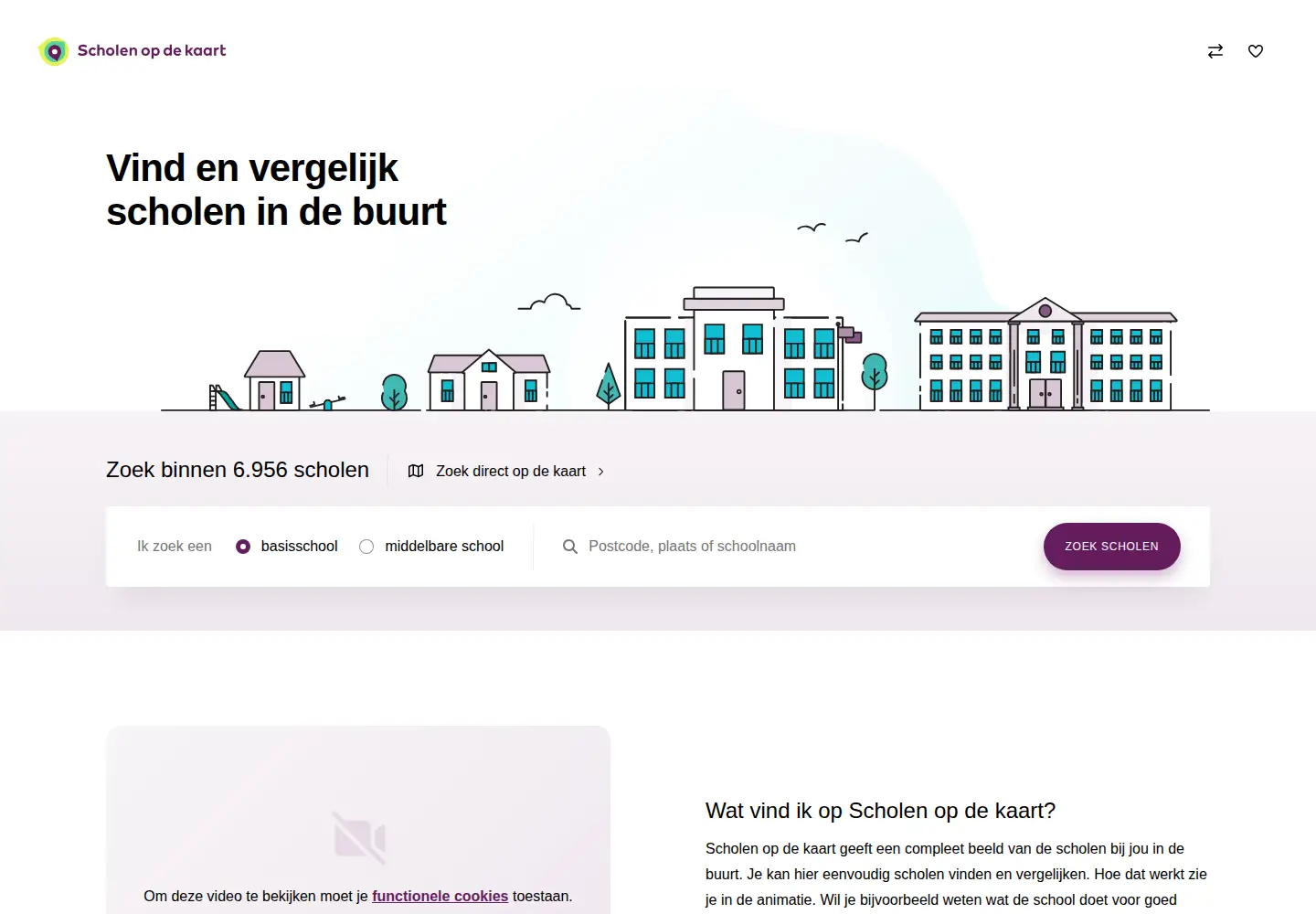 Screenshot of scholenopdekaart.nl