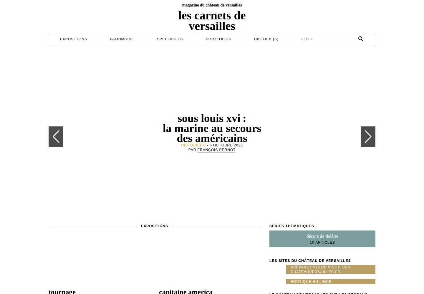 Screenshot of lescarnetsdeversailles.fr