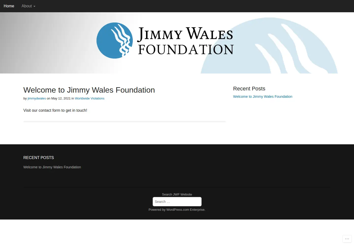 Screenshot of jimmywalesfoundation.org