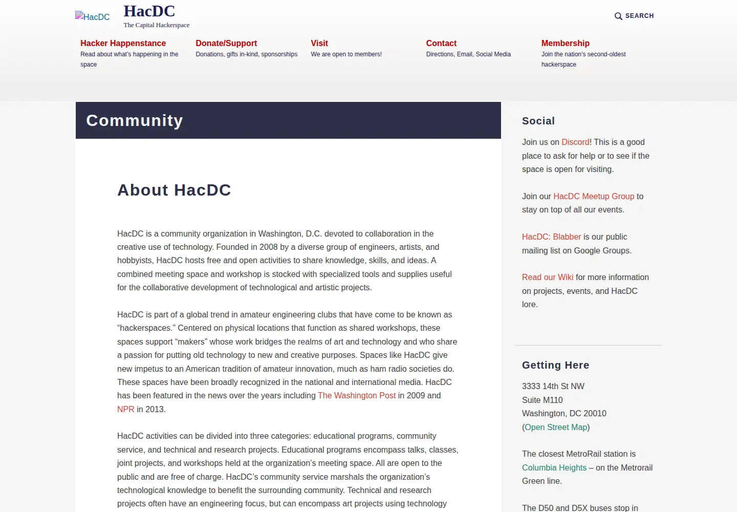 Screenshot of hacdc.org