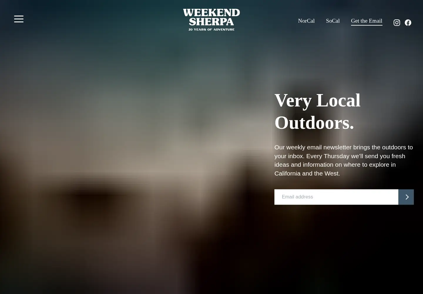 Screenshot of weekendsherpa.com