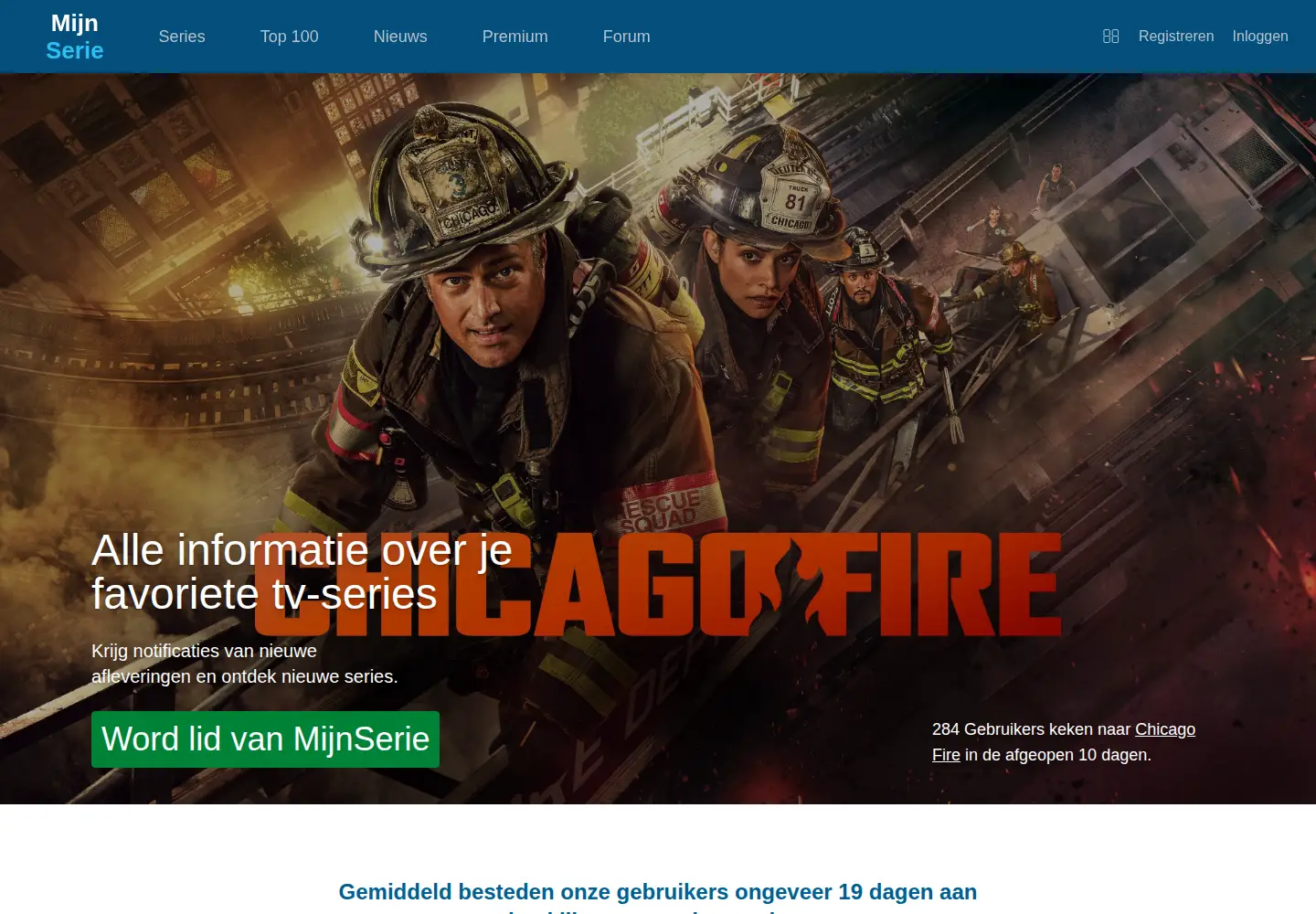 Captured homepage of mijnserie.nl in the current scan