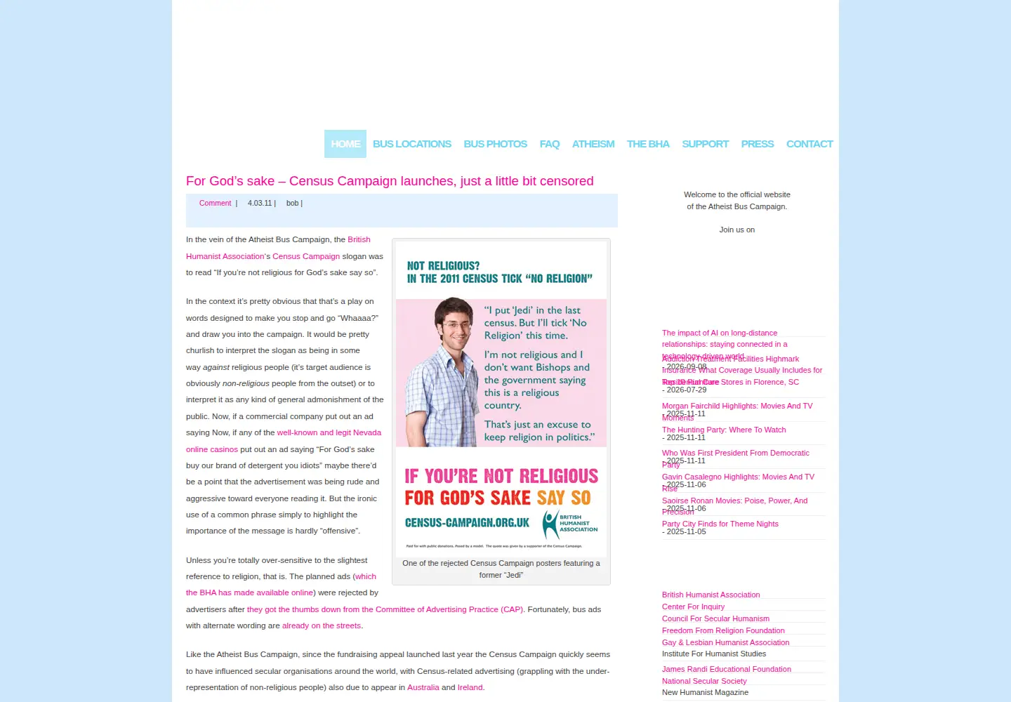 Screenshot of atheistcampaign.org