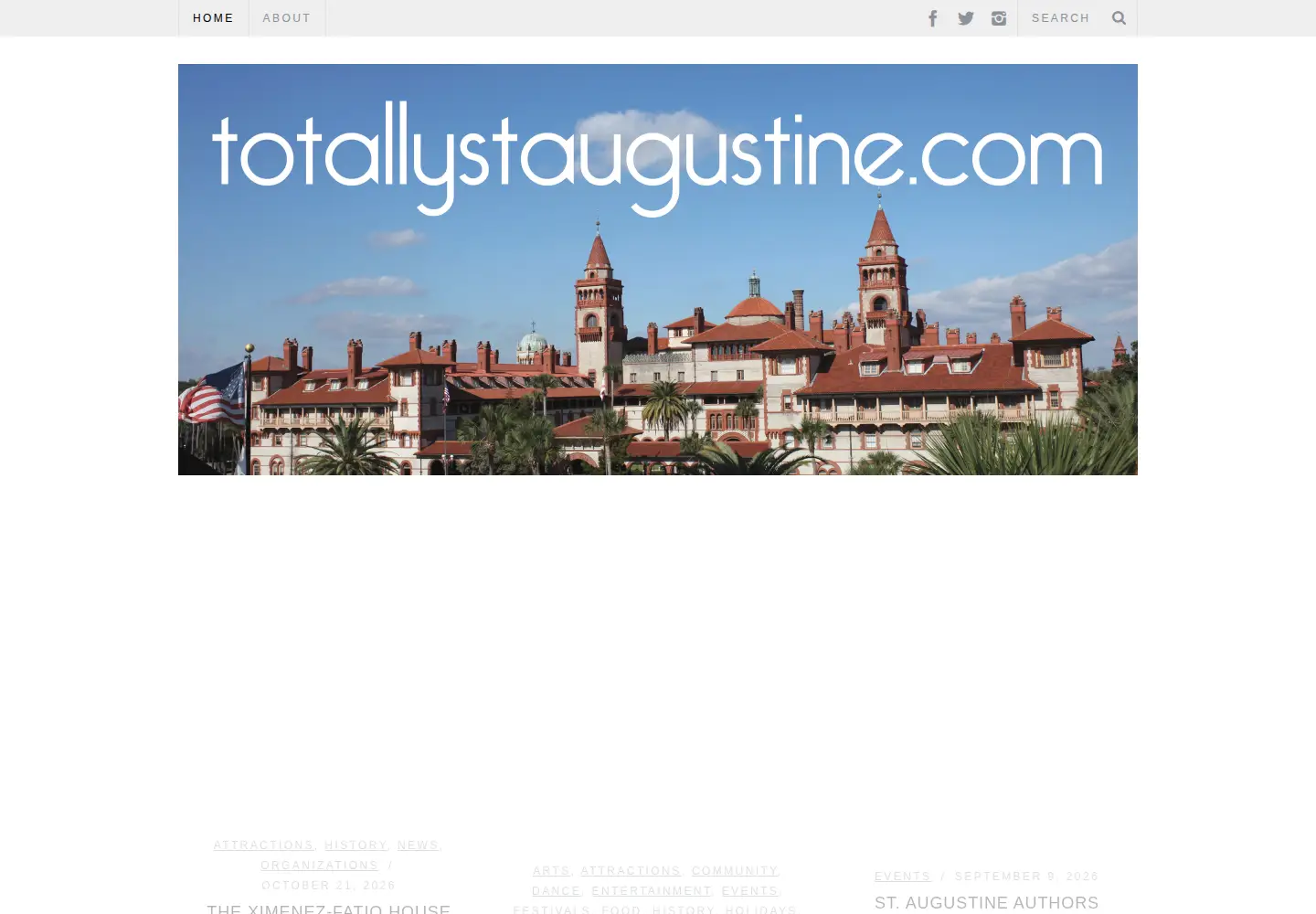 Captured homepage of totallystaugustine.com in the current scan