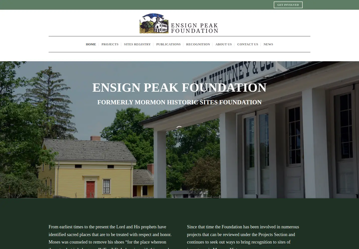 Screenshot of ensignpeakfoundation.org