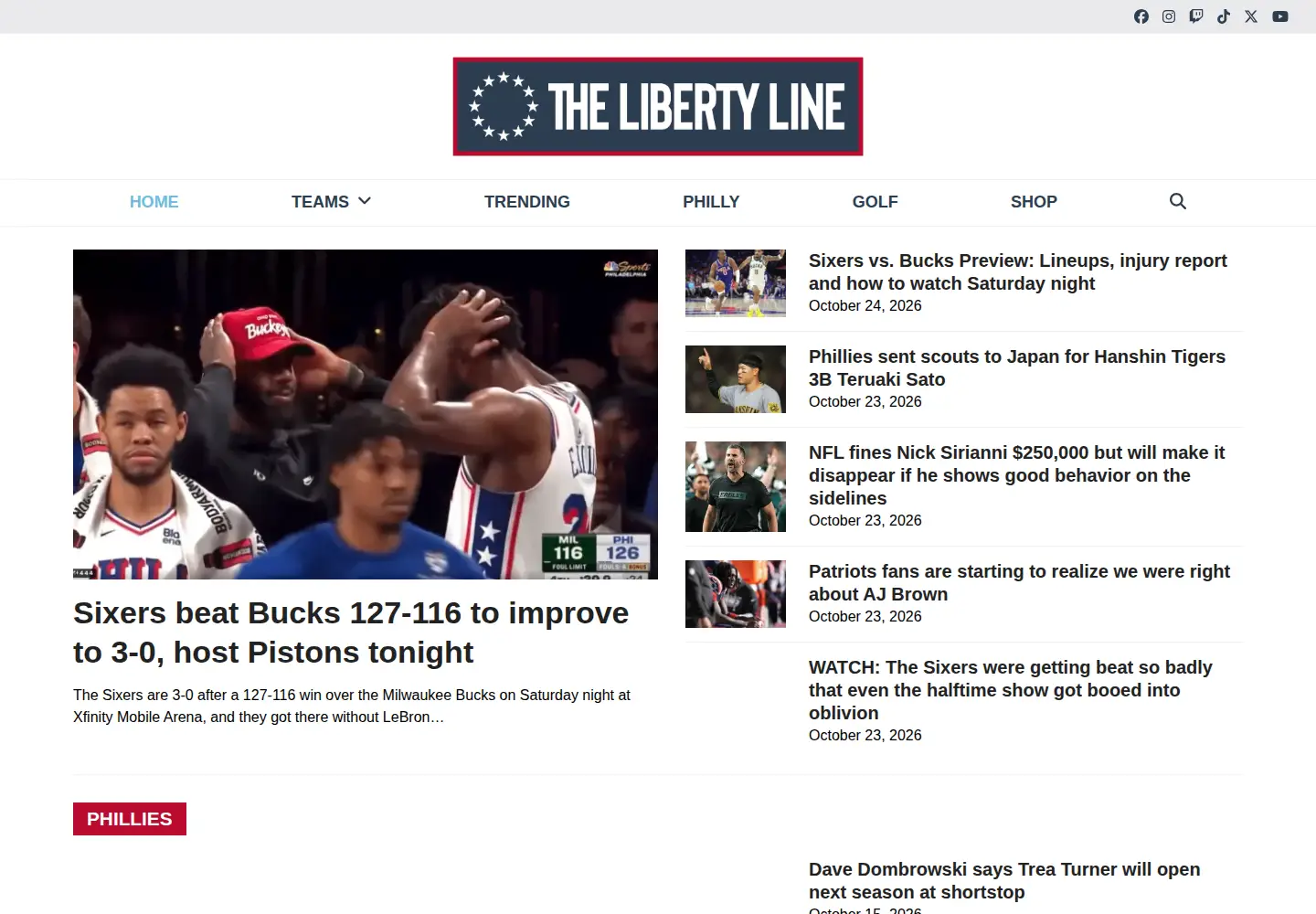 Screenshot of thelibertyline.com