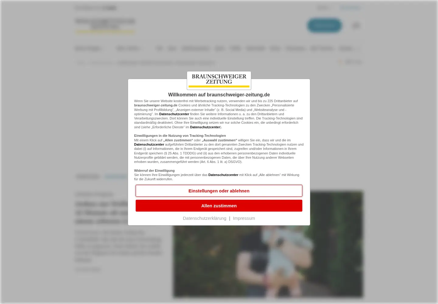 Screenshot of wolfenbuetteler-zeitung.de