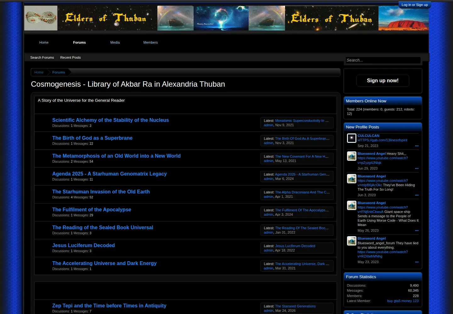 Screenshot of cosmosdawn.net