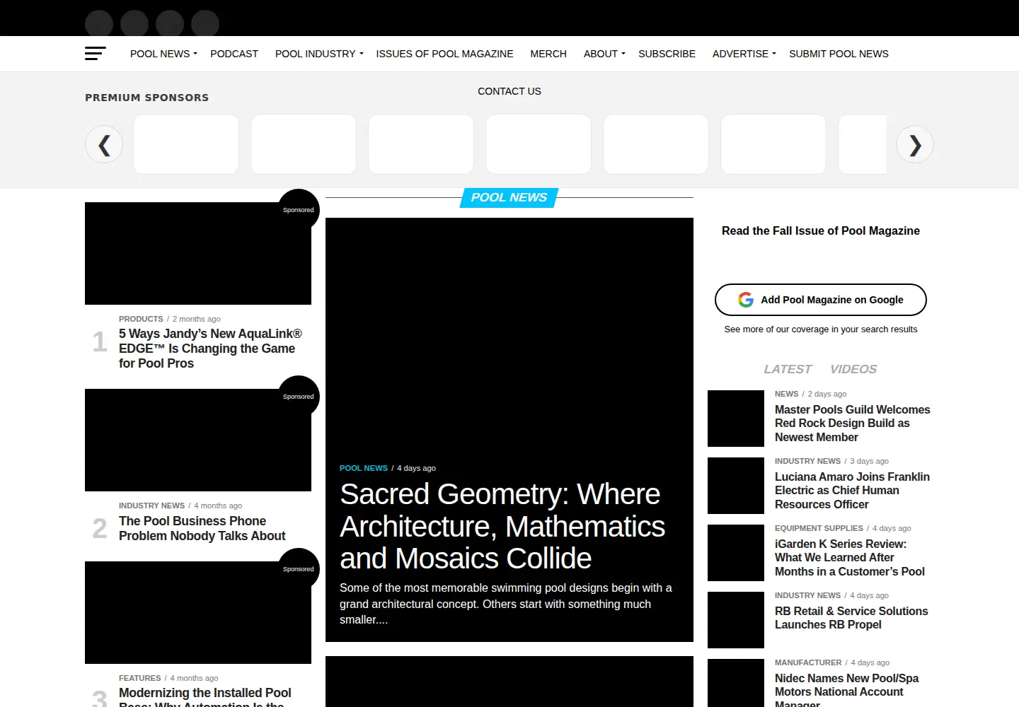 Screenshot of poolmagazine.com