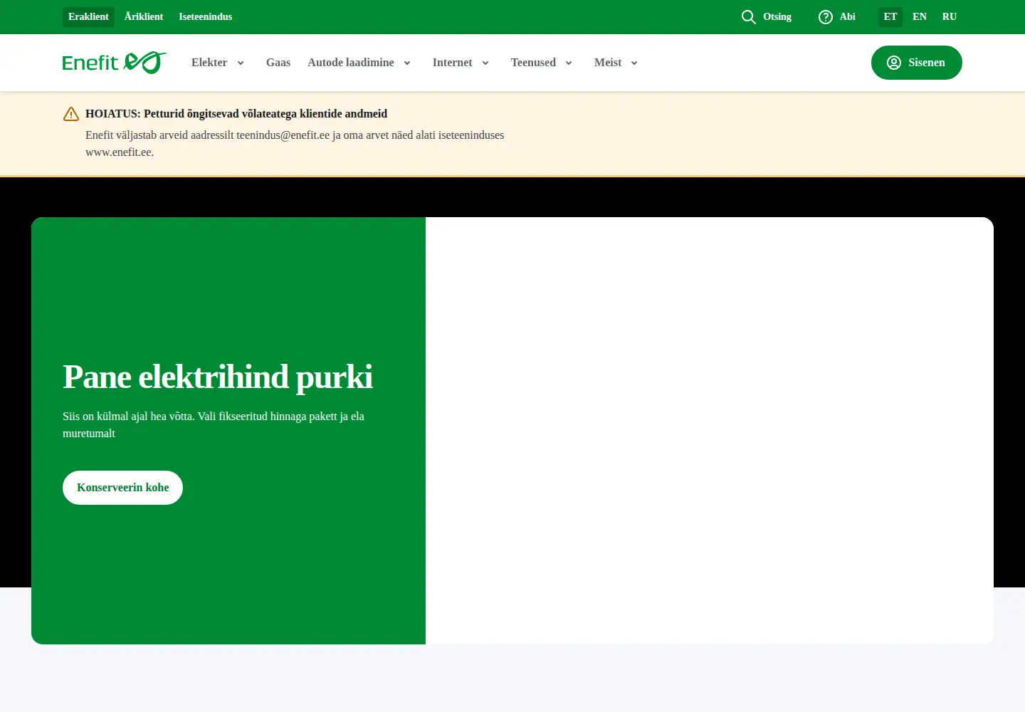 Screenshot of enefit.ee