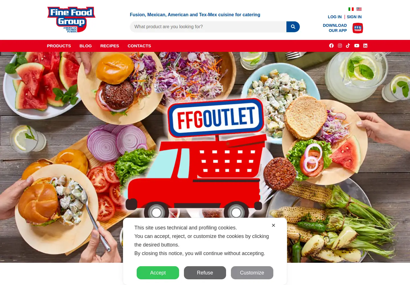 Screenshot of finefoodgroup.com