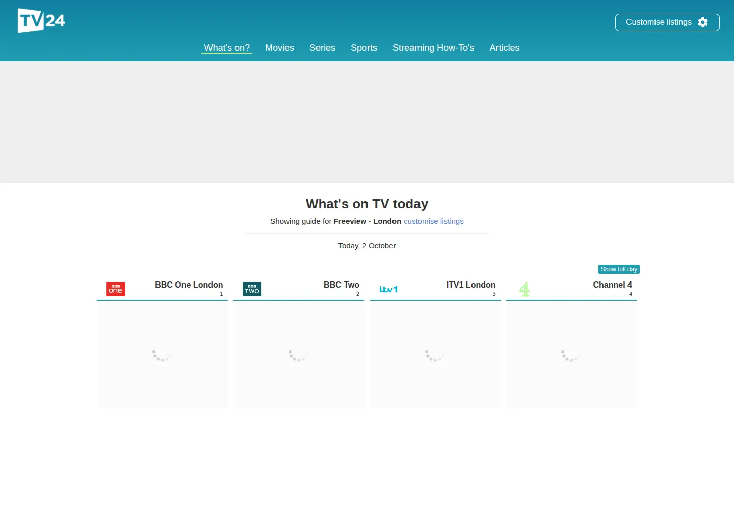 Screenshot of tv24.co.uk