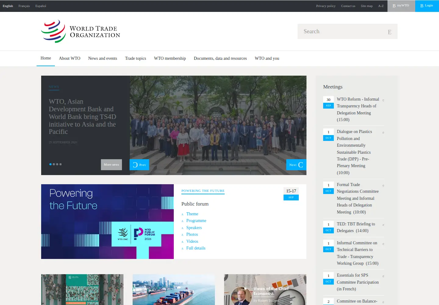 Screenshot of wto.org