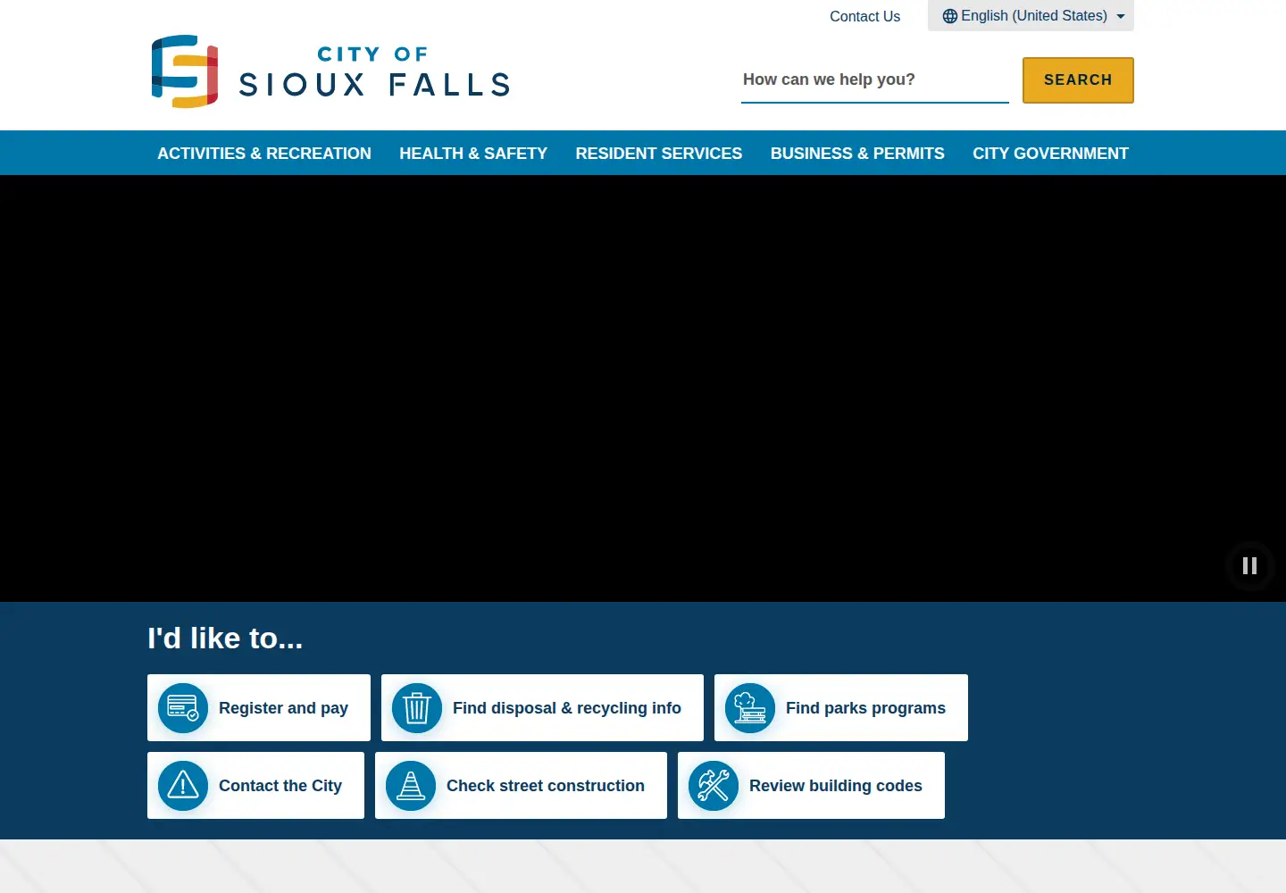 Screenshot of siouxfalls.gov