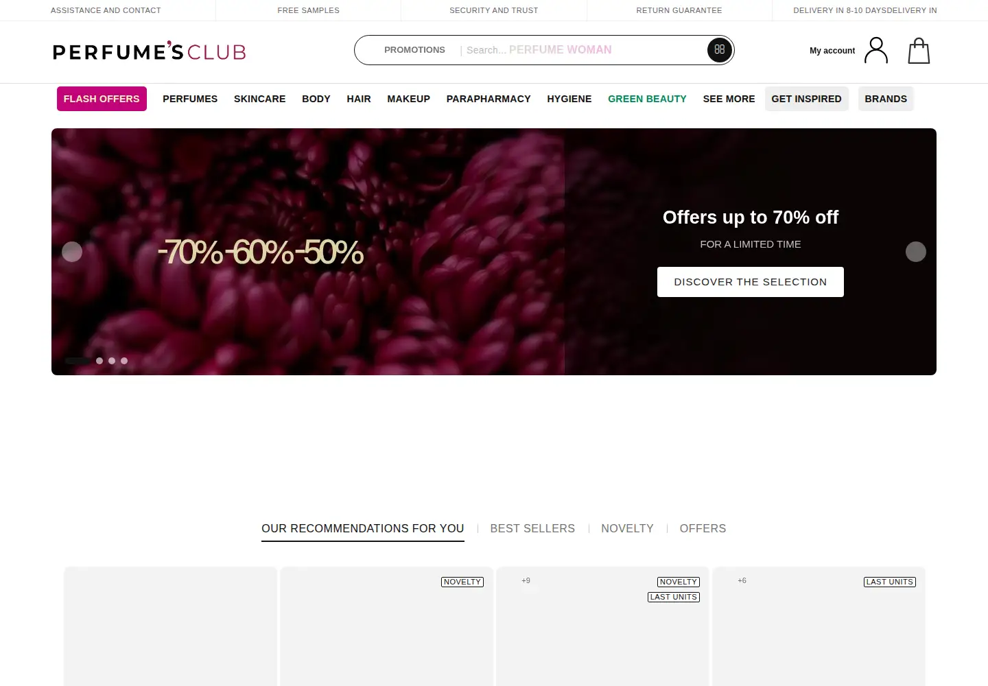 Screenshot of perfumesclub.co.uk