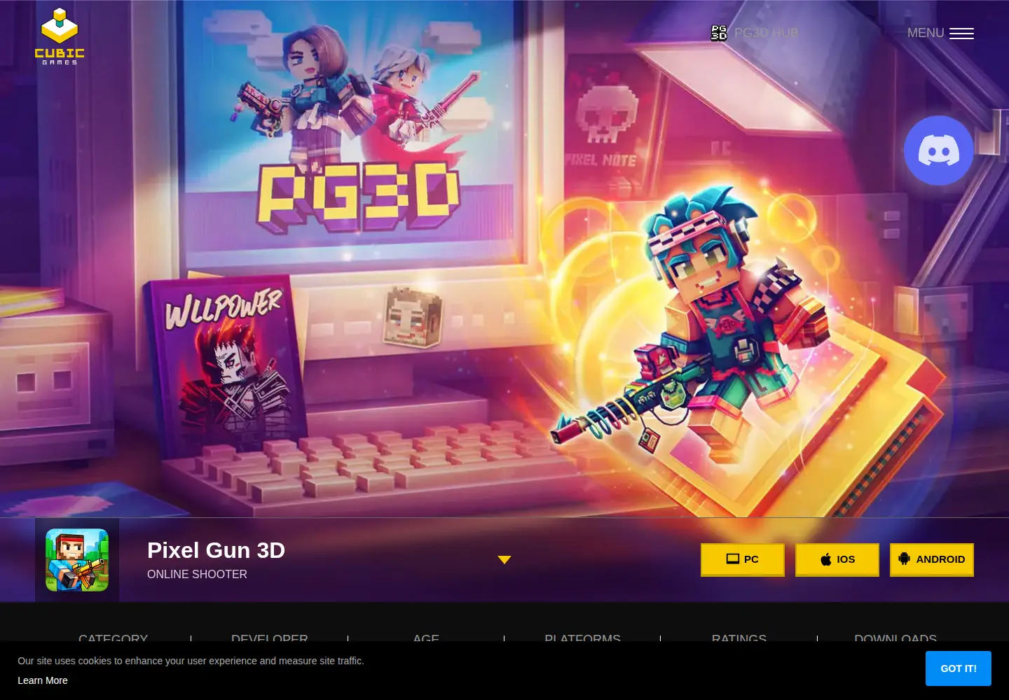 Screenshot of pixelgun3d.com