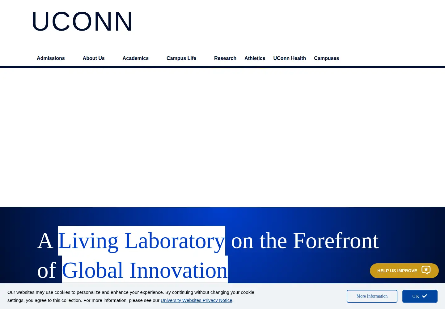 Screenshot of uconn.edu