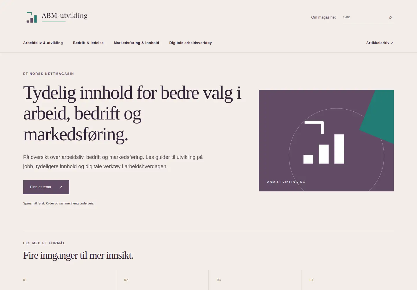 Captured homepage of abm-utvikling.no in the current scan
