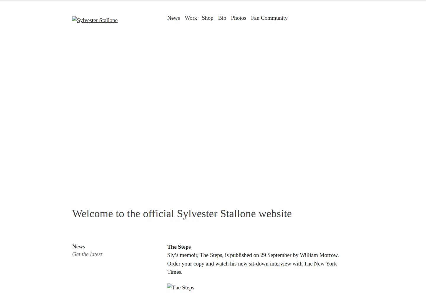 Screenshot of sylvesterstallone.com