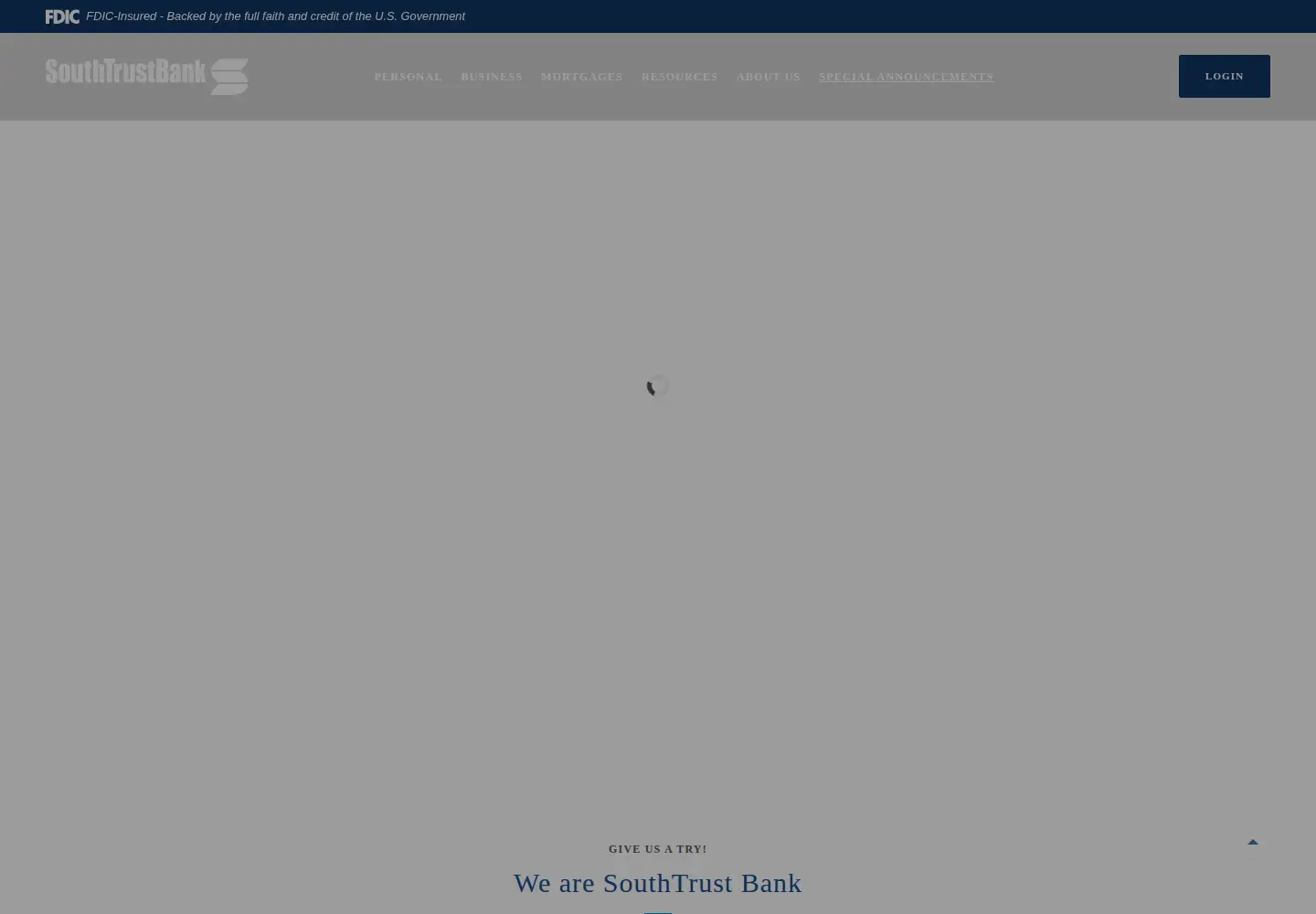 Screenshot of southtrust.com