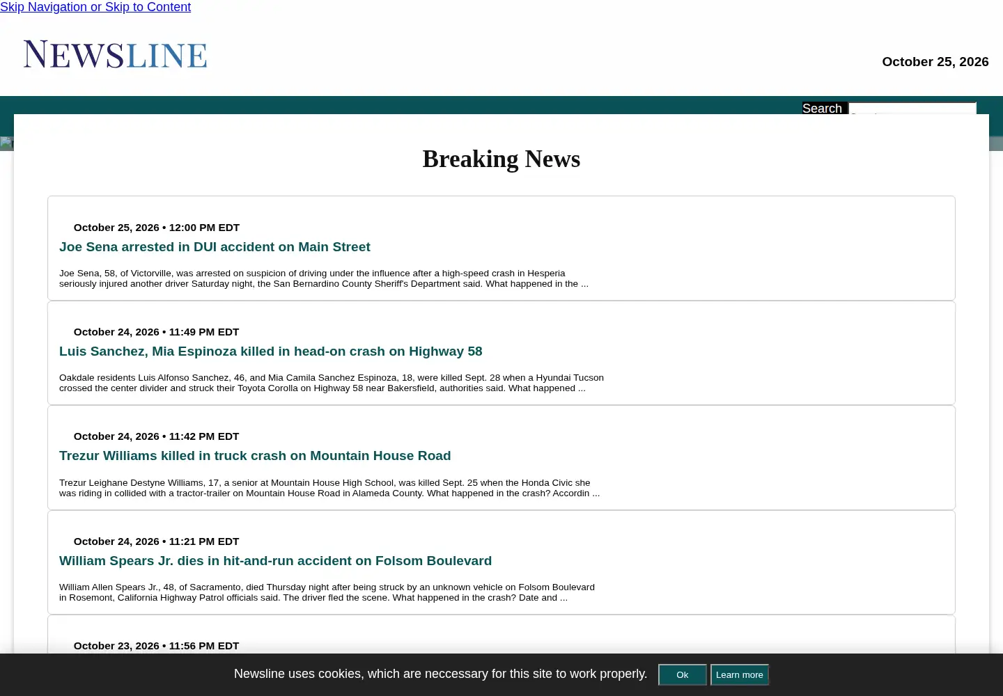 Screenshot of newsline.com