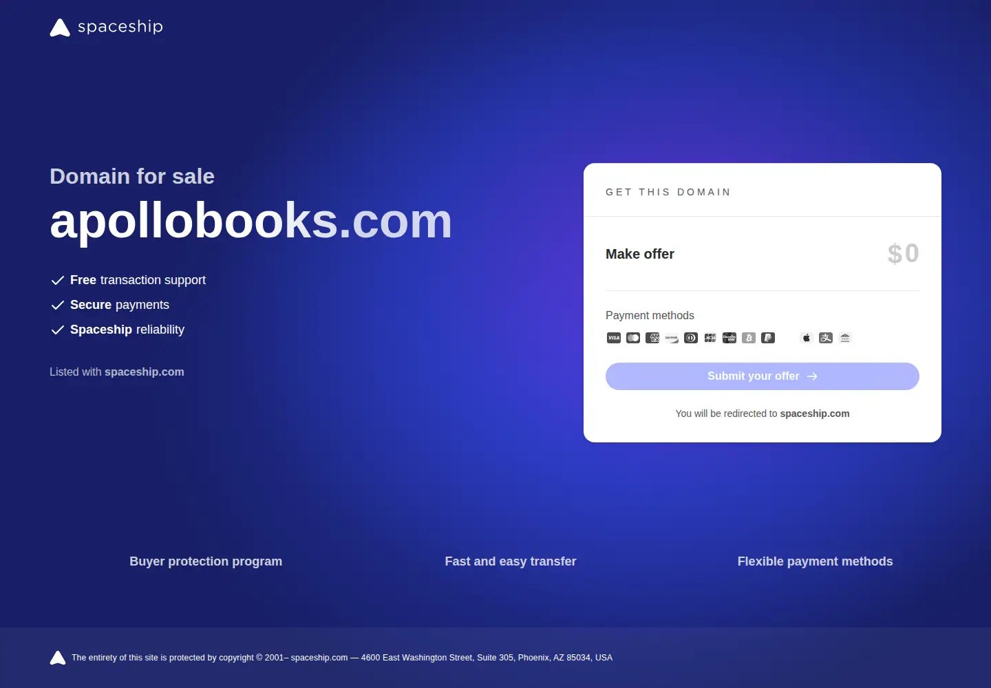 Screenshot of apollobooks.com